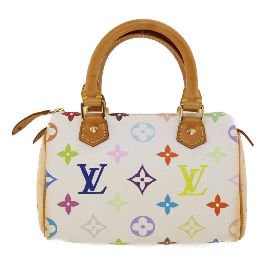 Louis Vuitton Speedy Mini Hl Handbag Monogram Multicolor White Canvas Bag (Authentic  )
