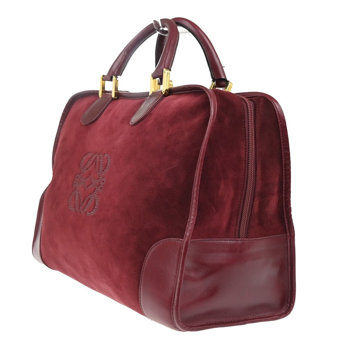 Loewe Amazona Bag Suede Red Suede Handbag (Authentic  )