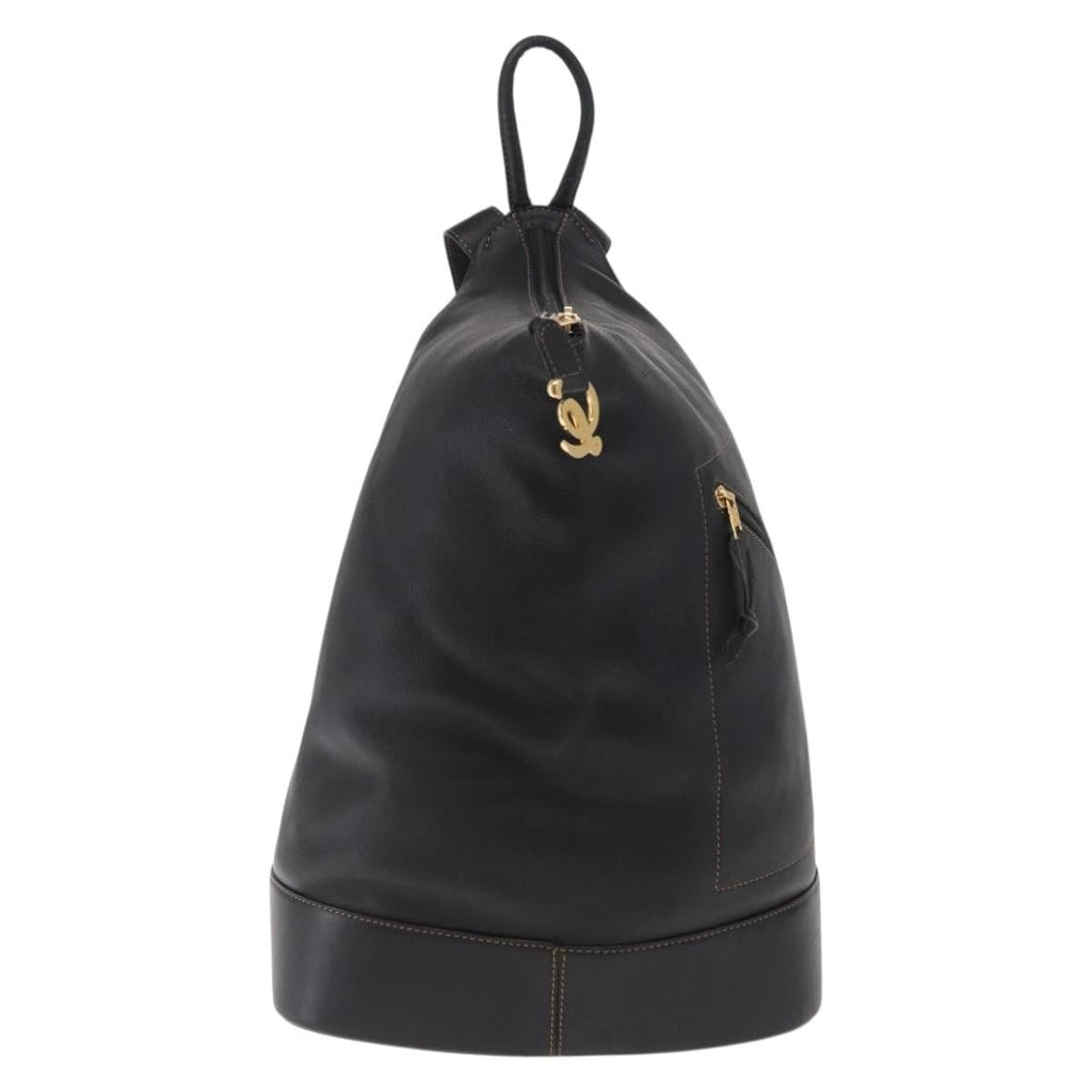 Loewe Anton Backpack Leather Black Leather Backpack Bag (Authentic  )