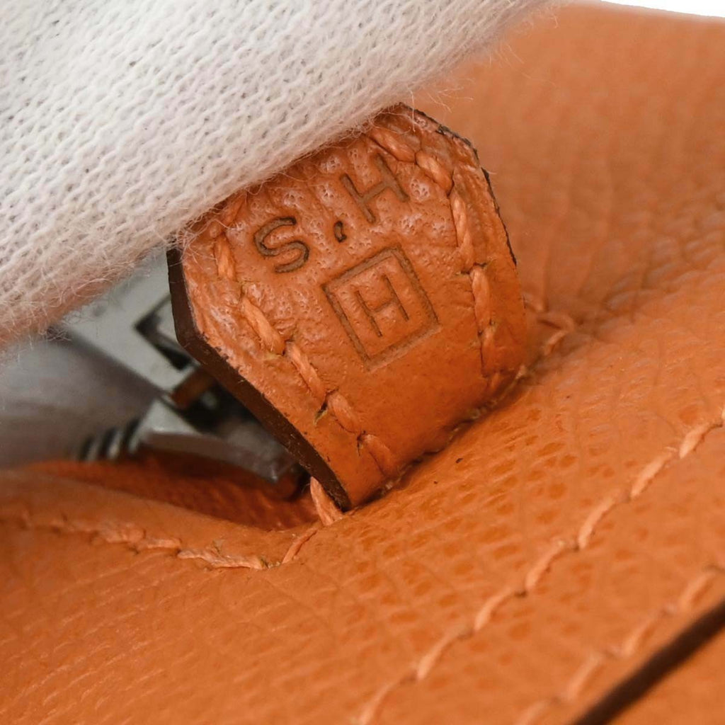 Hermes Plume Bag Epsom Orange Leather Handbag (Authentic  )
