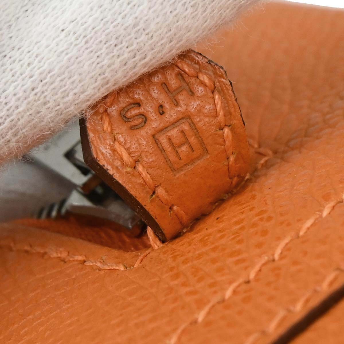 Hermes Plume Bag Epsom Orange Leather Handbag (Authentic  )