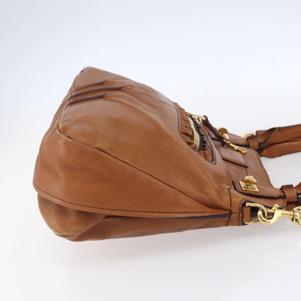 Chloe Margaret Handbag Leather Brown Leather Handbag (Authentic  )