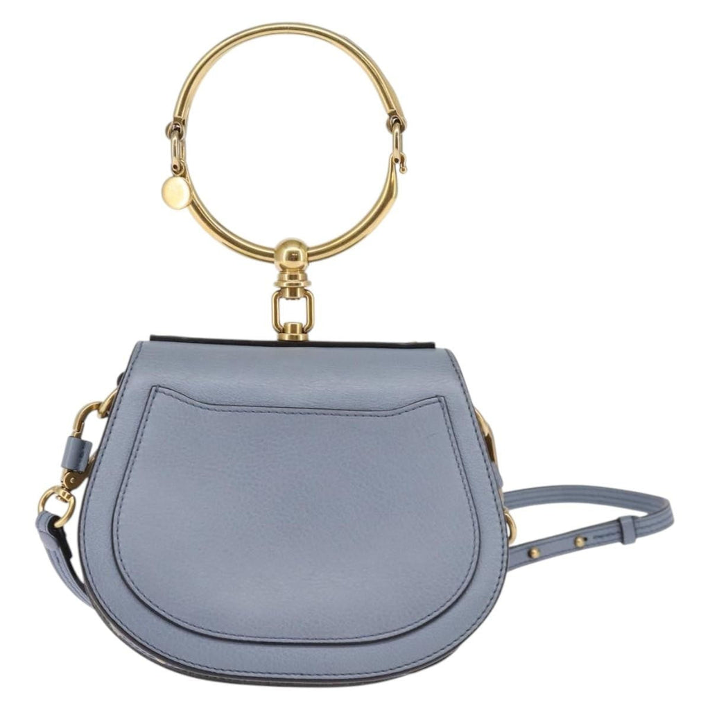 Chloe Nile Crossbody Bag Leather Blue Leather Handbag (Authentic  )