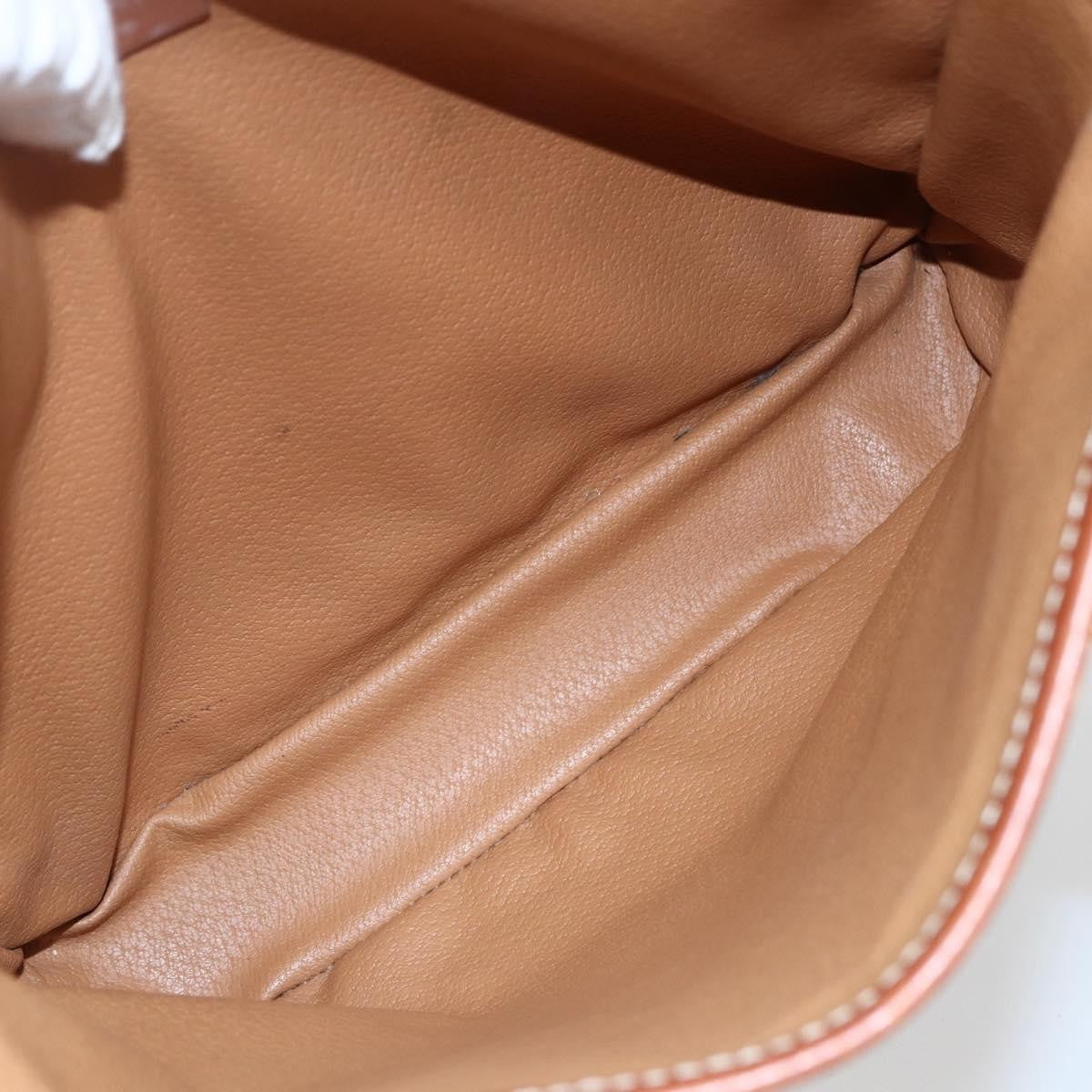 Celine Vintage Macadam Handbag Canvas And Leather Brown Canvas Handbag (Authentic  )