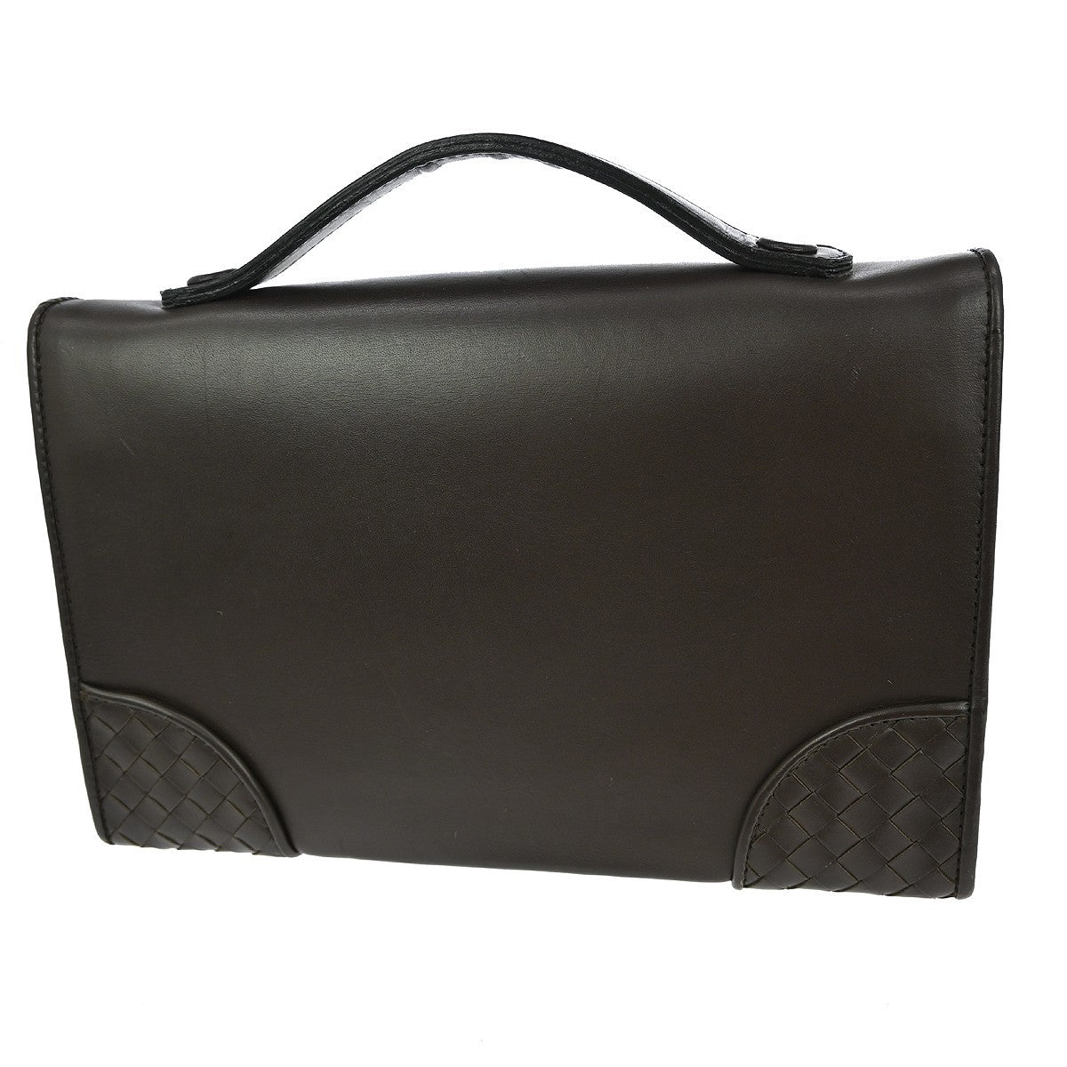 Bottega Veneta Intrecciato Handbag Leather Brown Leather Handbag ( )