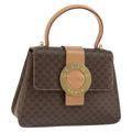 Celine Vintage Macadam Handbag Canvas Brown Pvc Handbag (Authentic  )