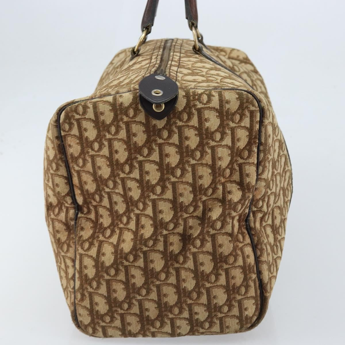 Christian Dior Vintage Trotter Boston Bag Diorissimo Canvas Beige Canvas Handbag ( )