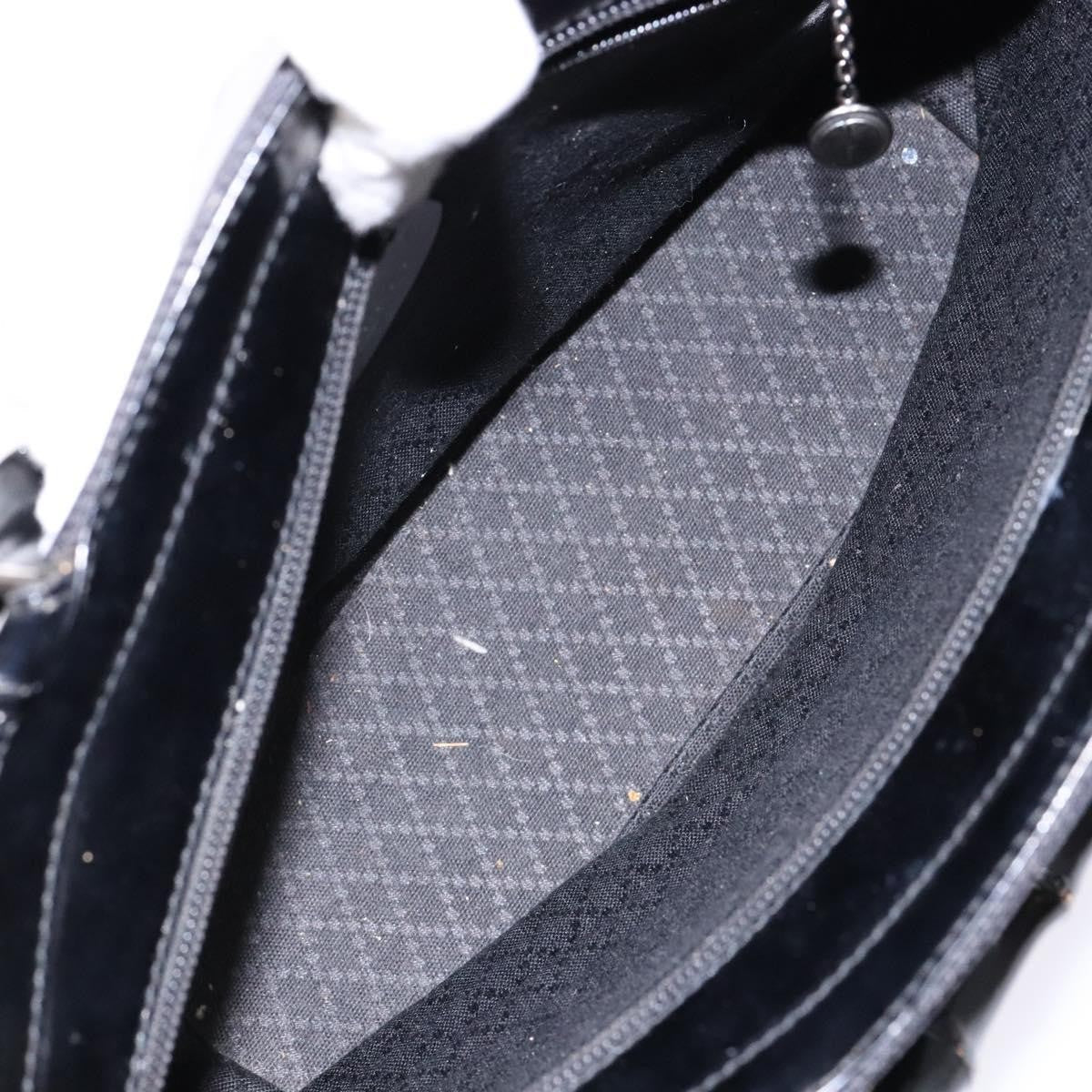 Gucci Vintage Bamboo Handle Bag Nylon Black Nylon Handbag (Authentic  )