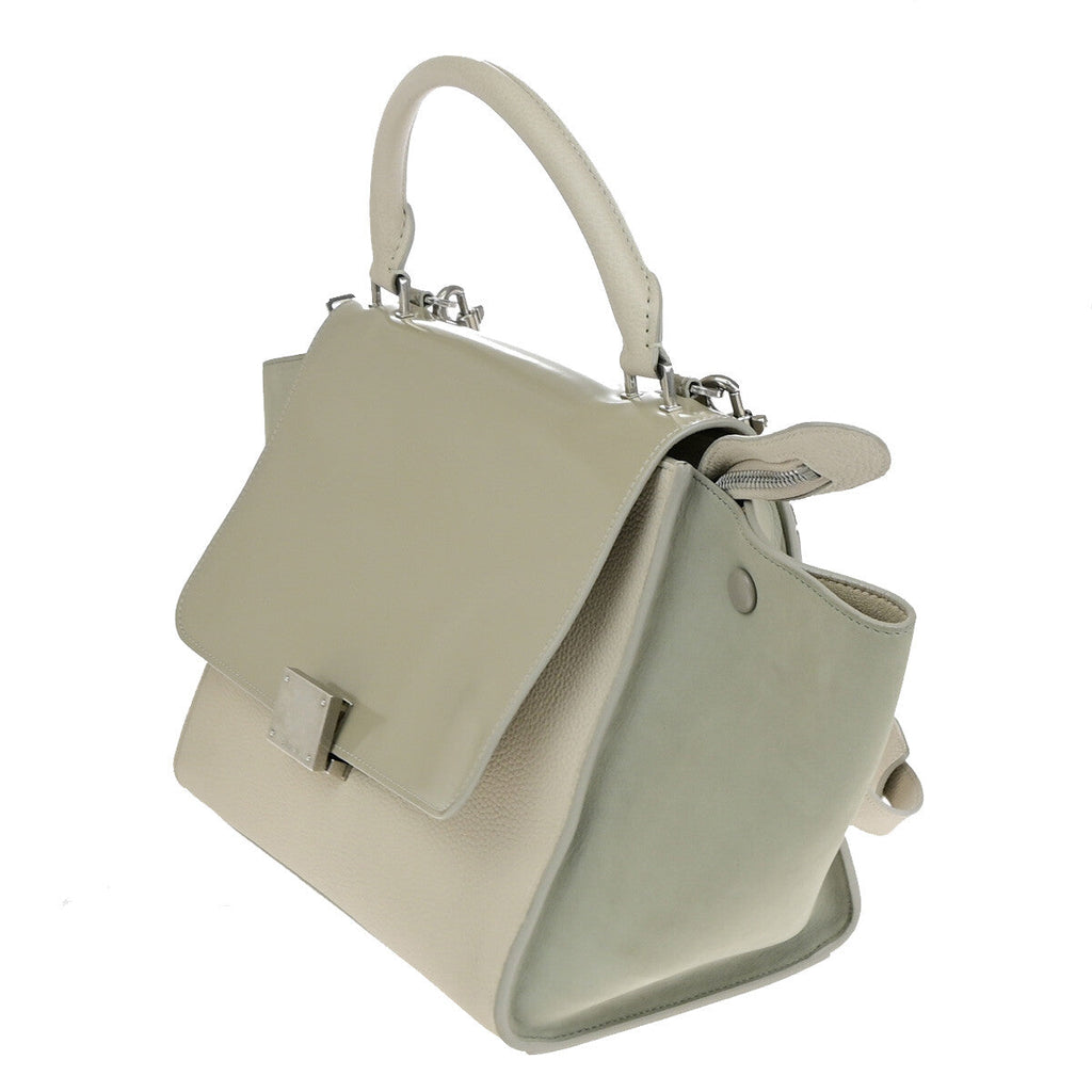 Celine Trapeze Bag Leather Beige Leather Handbag (Authentic  )