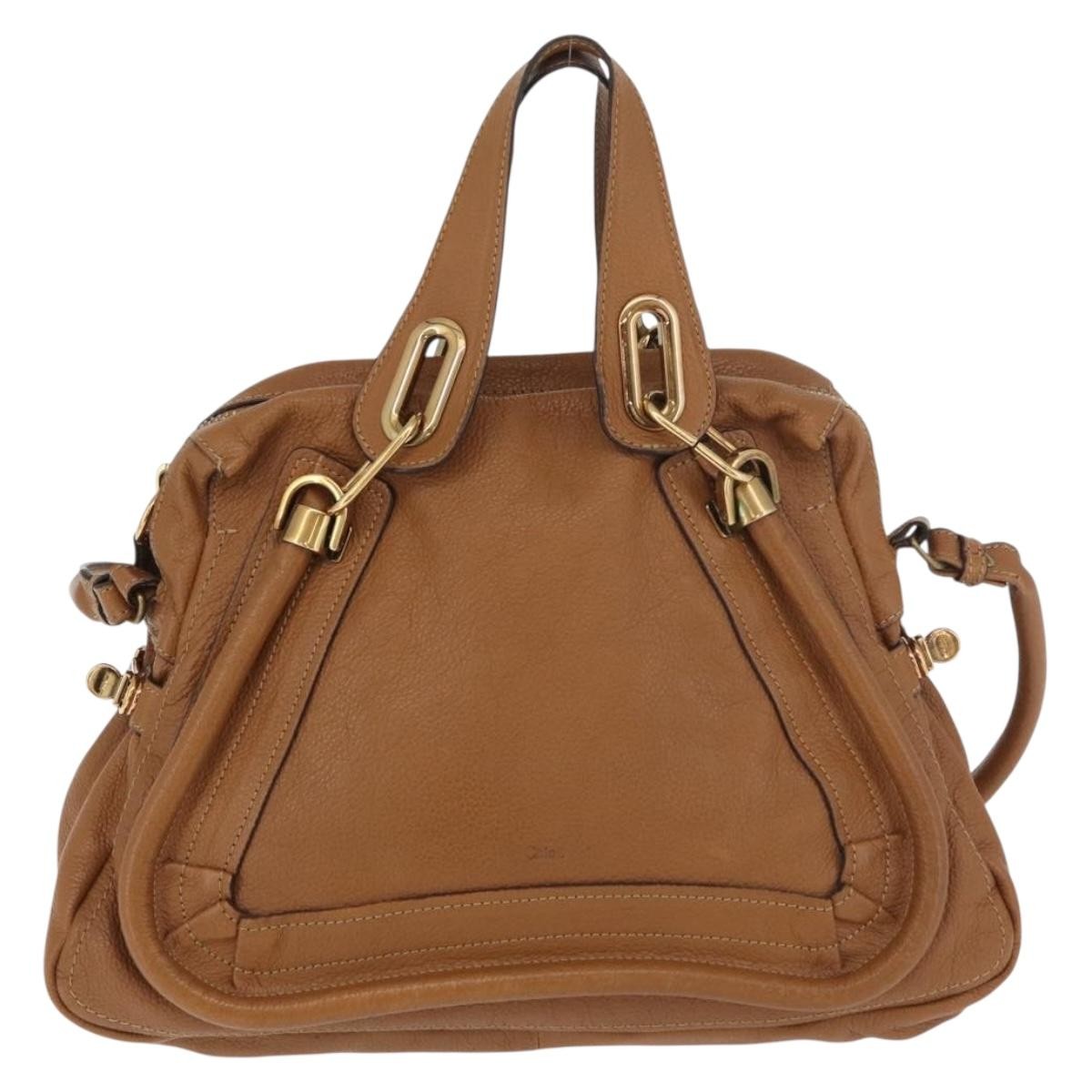 Chloe Paraty Handbag Quilted Leather Brown Leather Handbag ( )