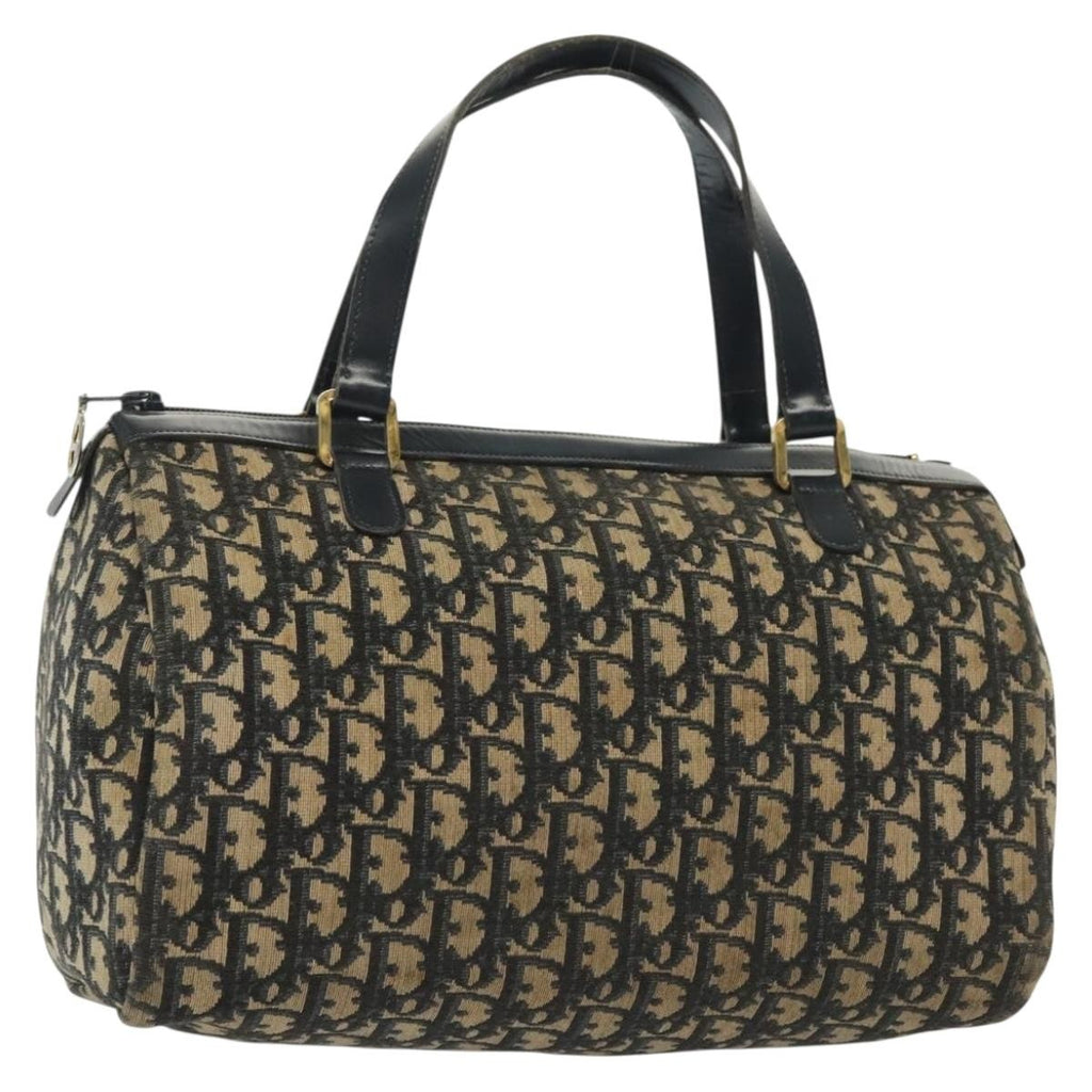 Christian Dior Vintage Trotter Boston Bag Diorissimo Canvas Navy Canvas Bag (Authentic  )