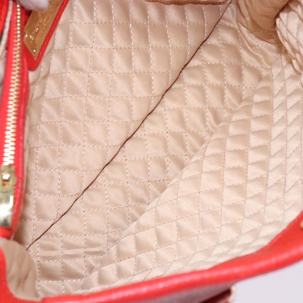 Salvatore Ferragamo Vala Handbag Leather Red Leather Bag (Authentic  )