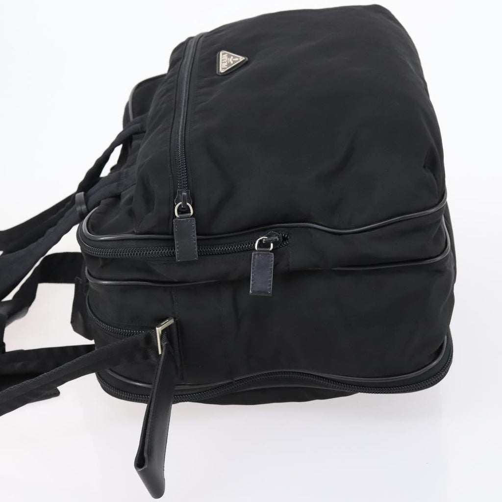 Prada Porta Computer Briefcase Tessuto And Saffiano Leather Black Nylon Briefcase Bag (Authentic  )