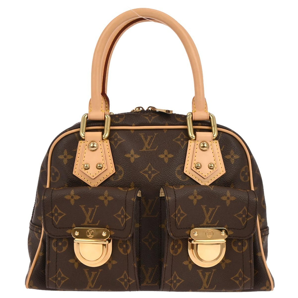 Louis Vuitton Manhattan Handbag Monogram Canvas Brown Canvas Handbag (Authentic  )