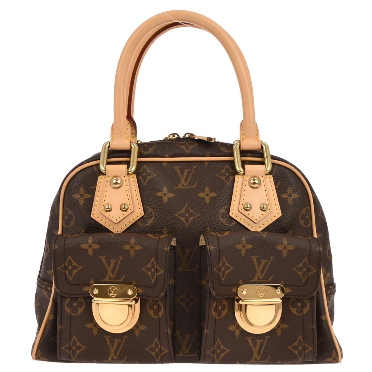 Louis Vuitton Manhattan Handbag Monogram Canvas Brown Canvas Handbag (Authentic  )