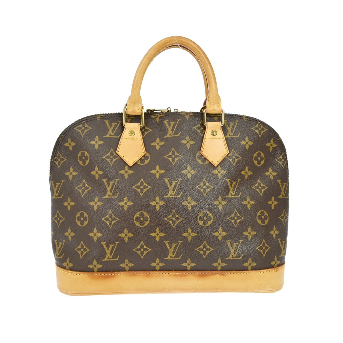 Louis Vuitton Alma Handbag Monogram Canvas Brown Canvas Handbag (Authentic  )