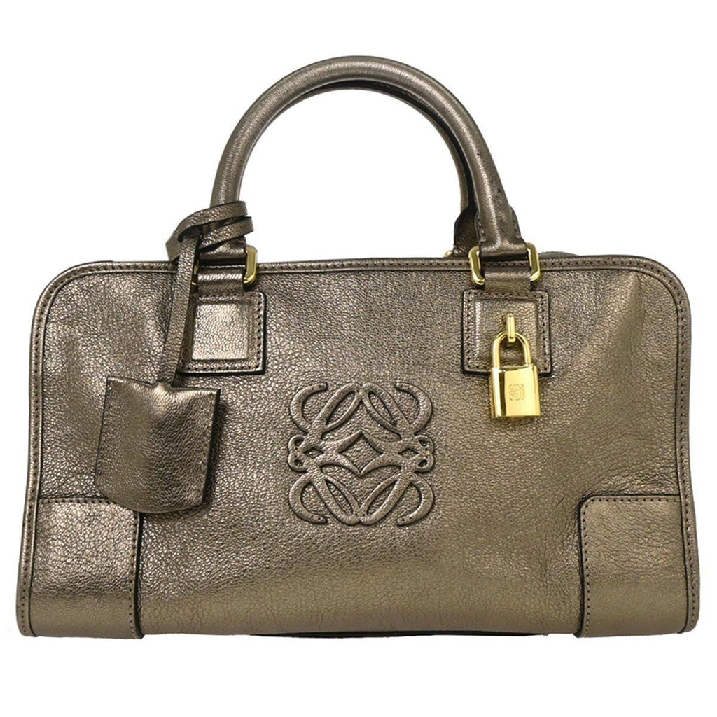 Loewe Amazona Bag Leather Gold Leather Handbag (Authentic  )