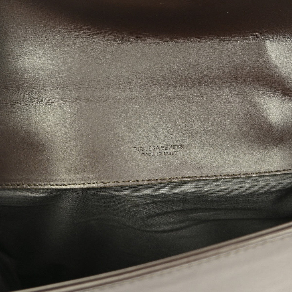 Bottega Veneta Intrecciato Handbag Leather Brown Leather Handbag ( )