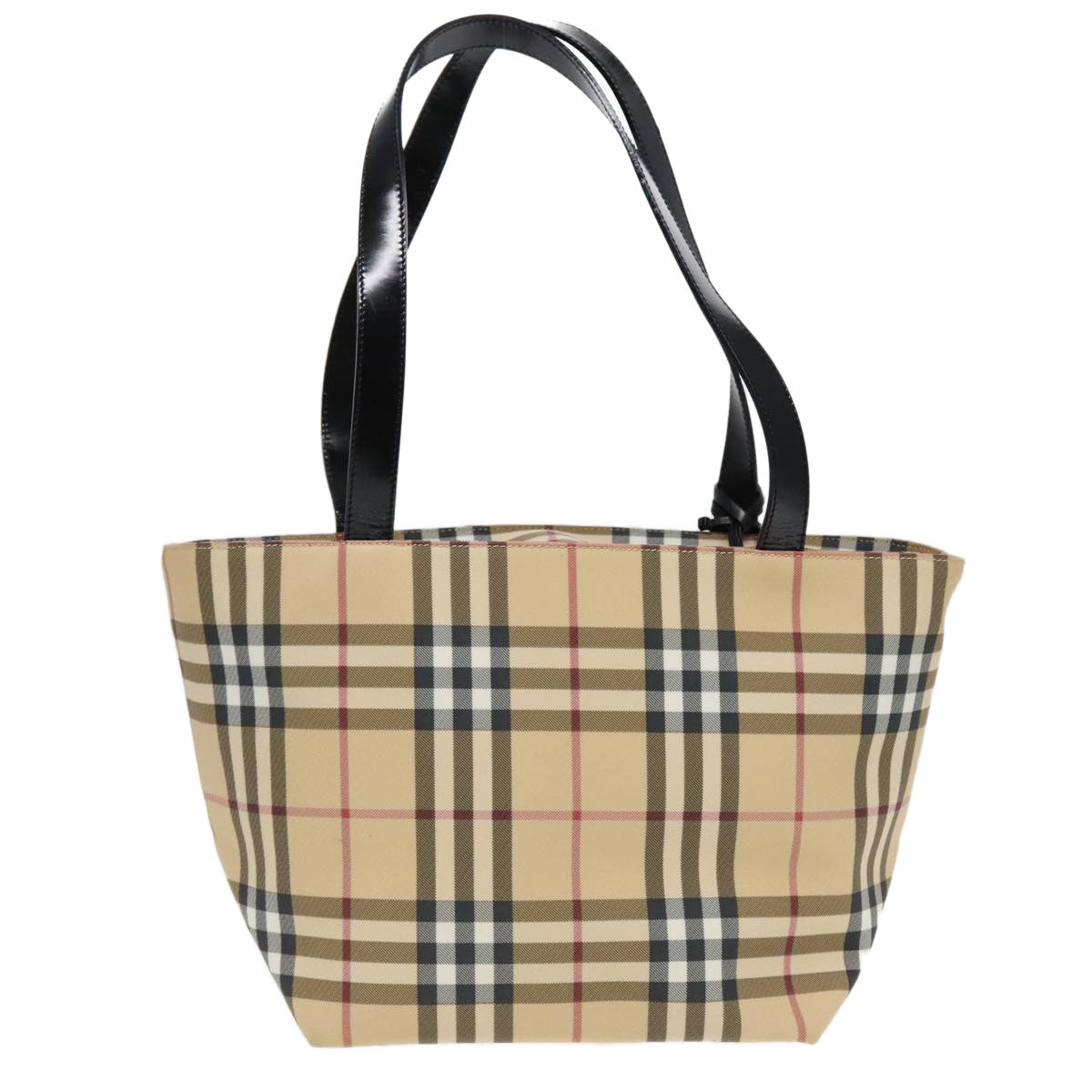 Burberry Nova Check Handbag Nova Check Canvas Beige Canvas Handbag (Authentic  )