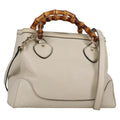 Gucci Diana Bamboo Top Handle Tote Leather White Leather Handbag (Authentic  )