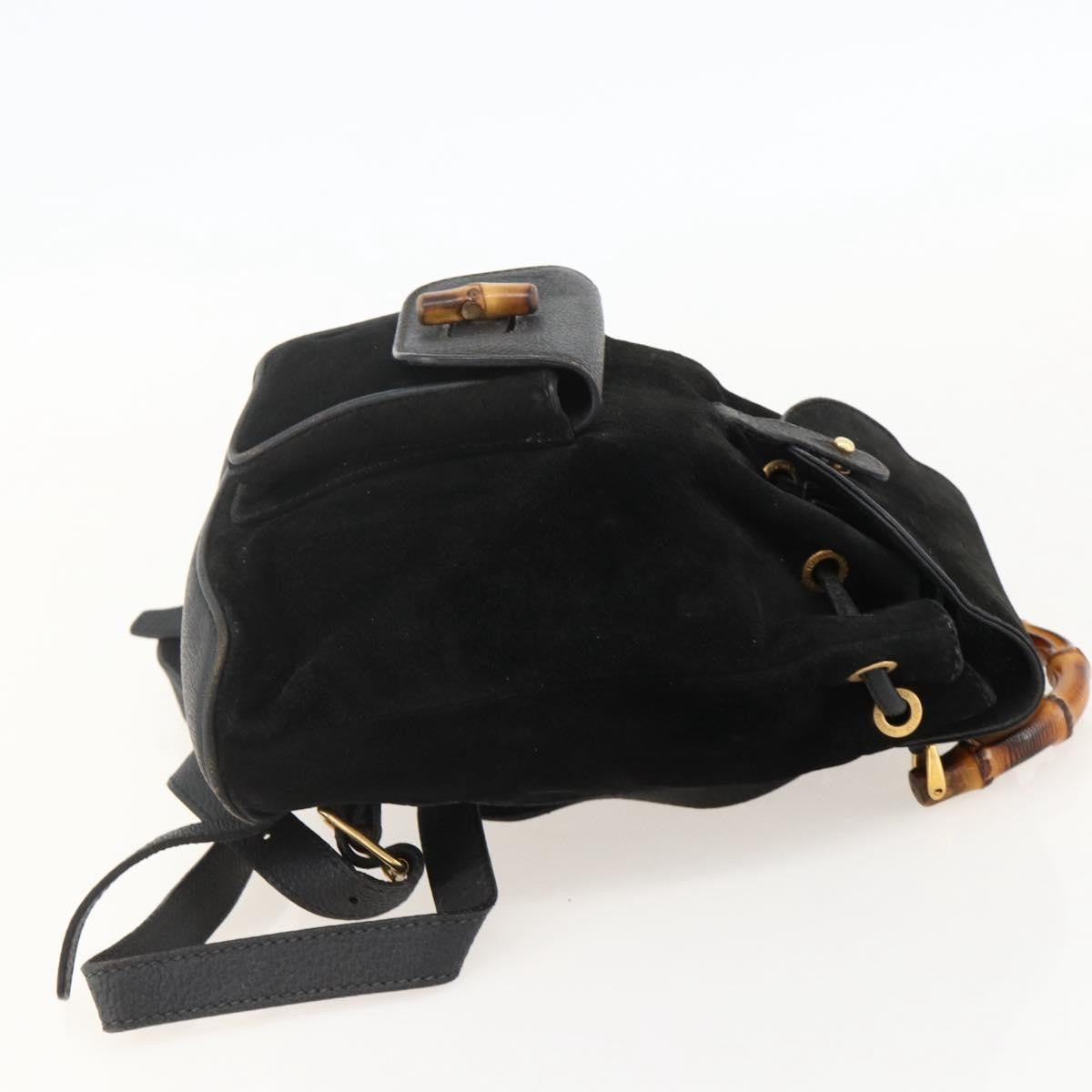 Gucci Gucci Bamboo Backpack Daim Black Denim_Jeans Backpack Bag (Authentic  )