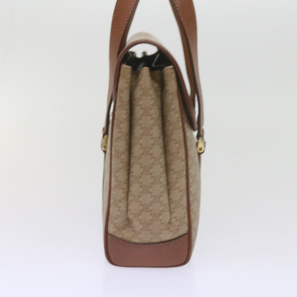 Celine Vintage Macadam Handbag Canvas And Leather Beige Canvas Handbag (Authentic  )