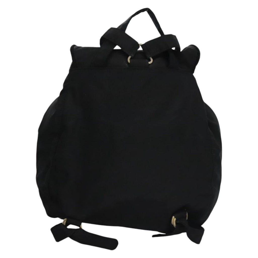 Prada Flap Drawstring Backpack Tessuto Black Nylon Backpack Bag (Authentic  )