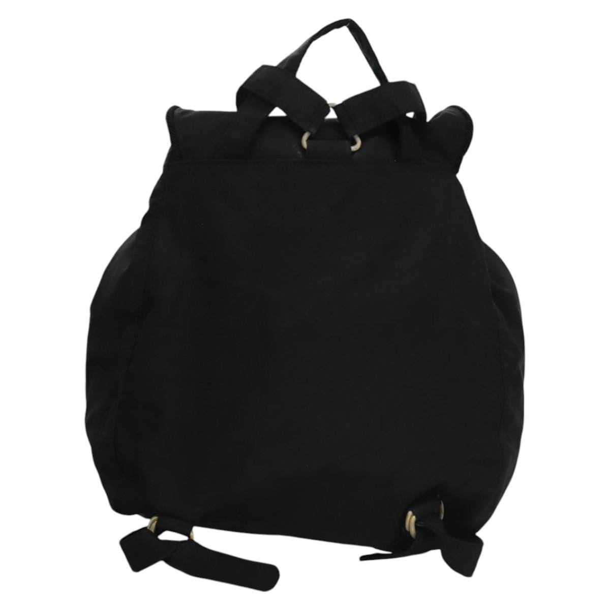 Prada Flap Drawstring Backpack Tessuto Black Nylon Backpack Bag (Authentic  )