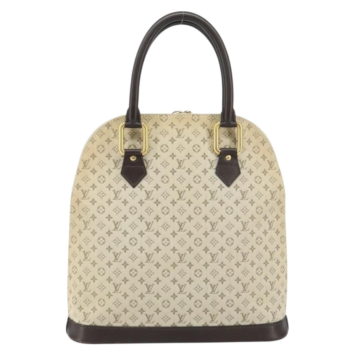 Louis Vuitton Alma Handbag Mini Lin Monogram Khaki Canvas Handbag (Authentic  )