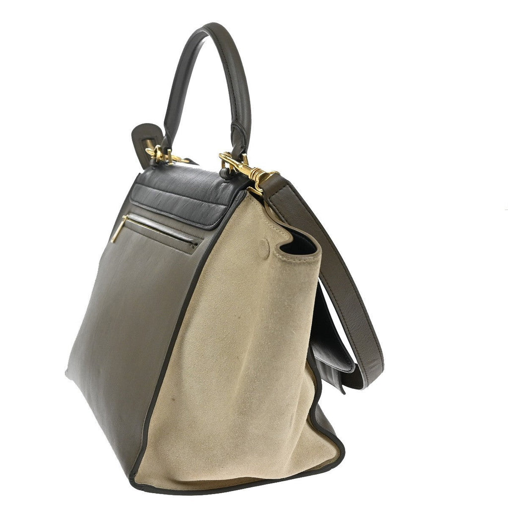 Celine Trapeze Bag Leather With Suede Multicolour Leather Handbag ( )