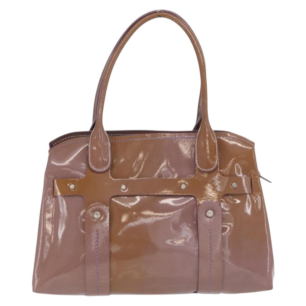 Salvatore Ferragamo Vintage Handbag Patent Leather Purple Patent_Leather Handbag (Authentic  )