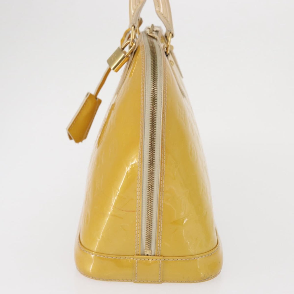 Louis Vuitton Alma Handbag Patent Leather Yellow Patent_Leather Handbag (Authentic  )
