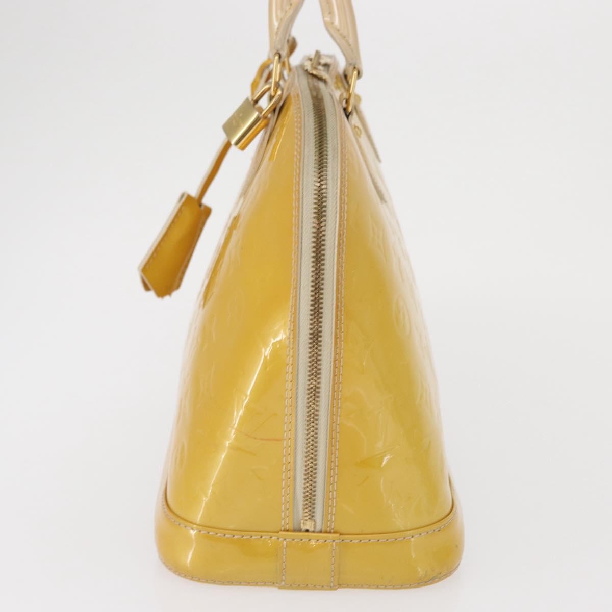 Louis Vuitton Alma Handbag Patent Leather Yellow Patent_Leather Handbag (Authentic  )
