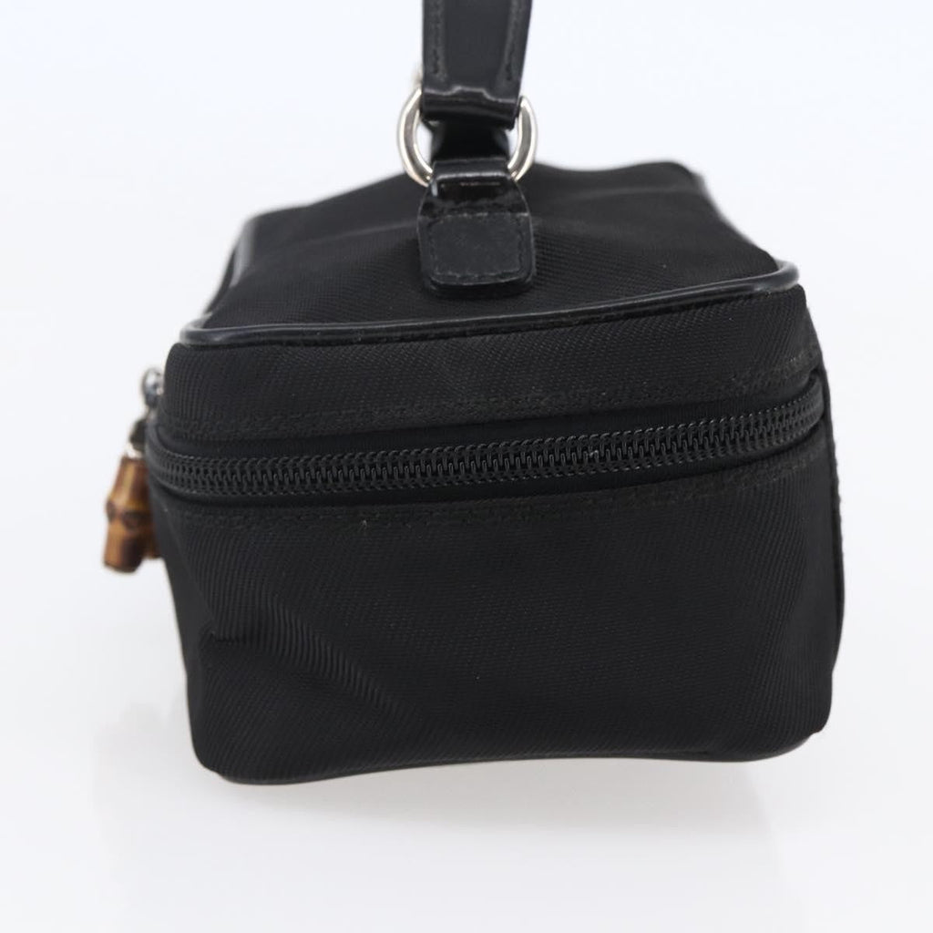Gucci Vintage Bamboo Vanity Case Nylon Black Nylon Handbag ( )