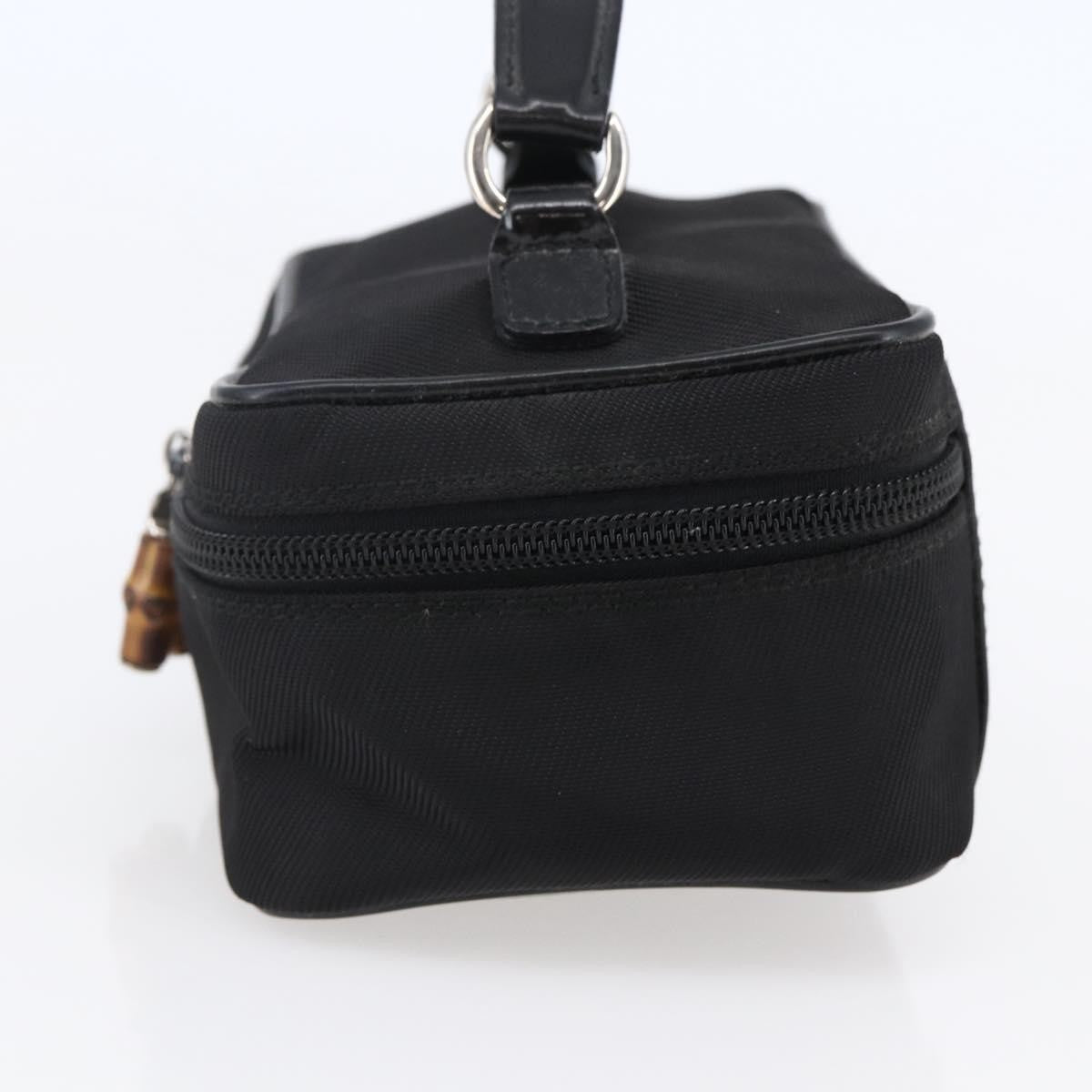 Gucci Vintage Bamboo Vanity Case Nylon Black Nylon Handbag ( )