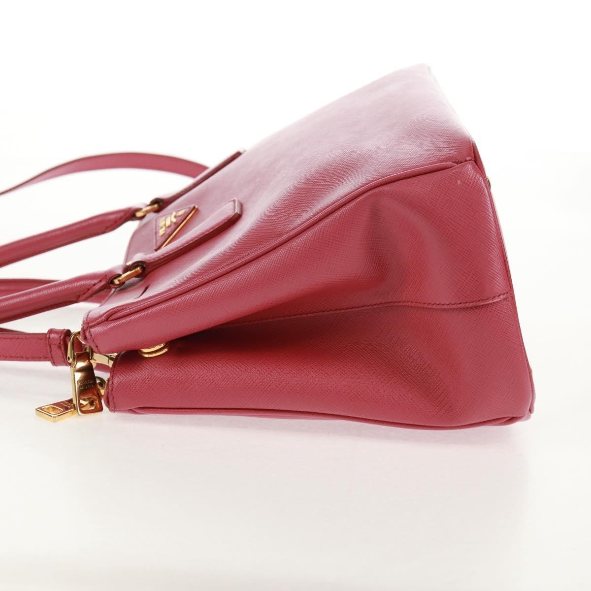 Prada Double Zip Lux Tote Saffiano Leather Pink Leather Handbag ( )