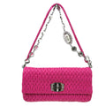 Miu Miu Crystal Clutch Matelasse Leather Pink Leather Handbag ( )