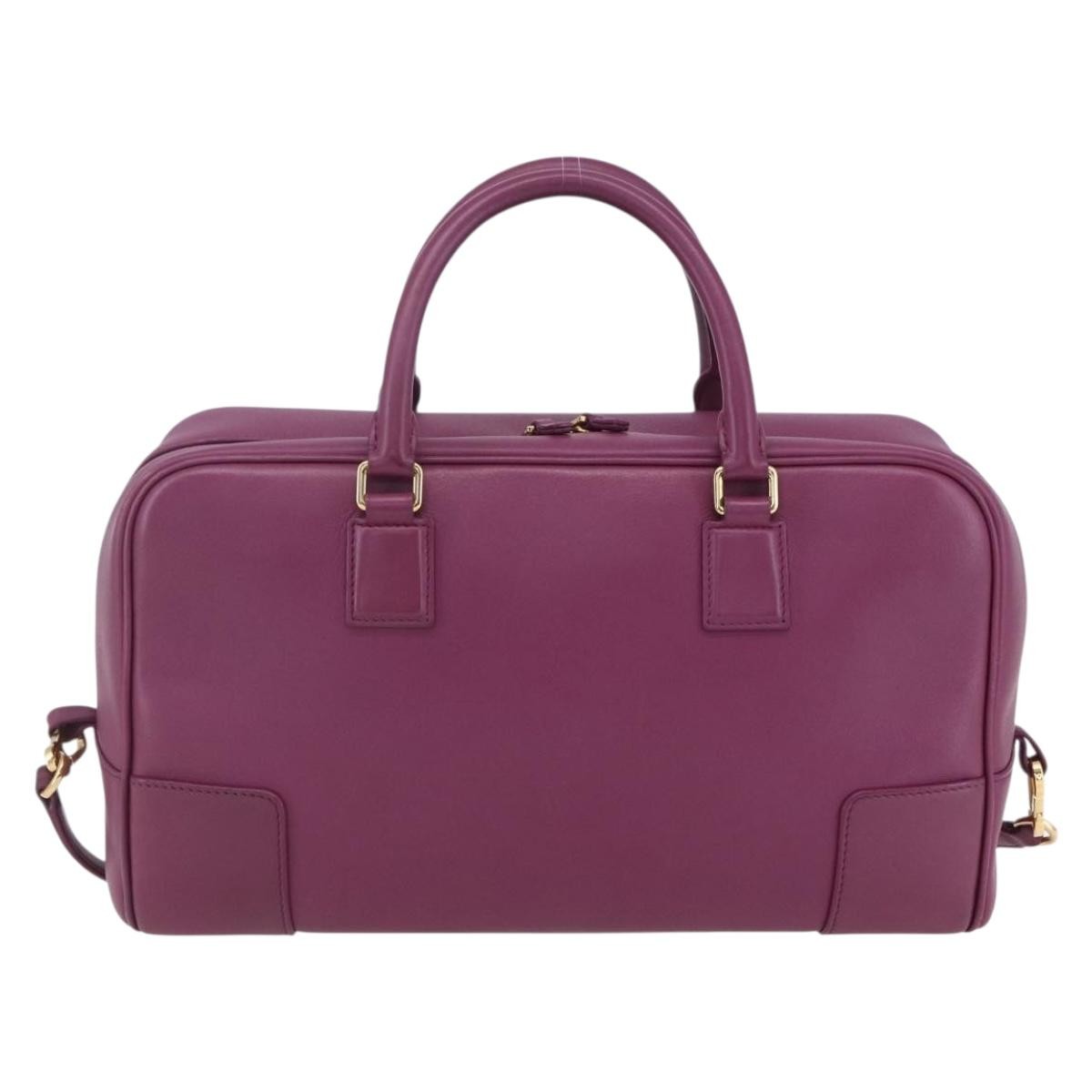 Loewe Amazona Bag Leather Purple Leather Handbag (Authentic  )
