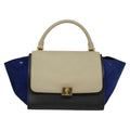 Celine Tricolor Trapeze Bag Leather Beige Leather Handbag (Authentic  )