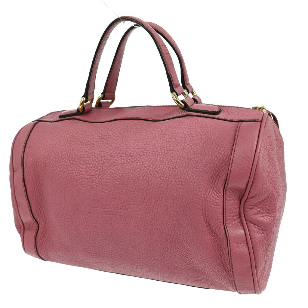 Gucci Soho Boston Bag Leather Pink Leather Handbag ( )
