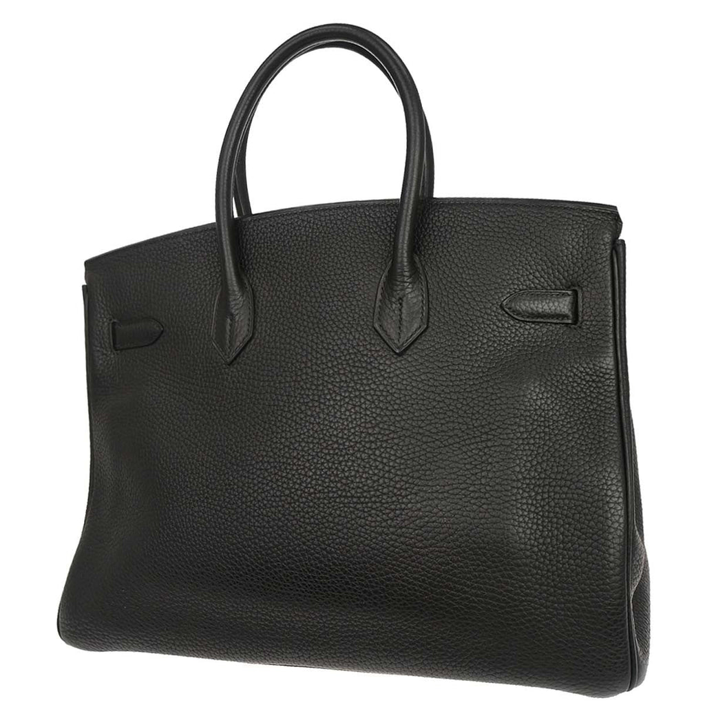 Hermes Birkin Handbag Taurillon Clemence Black Leather Handbag ( )