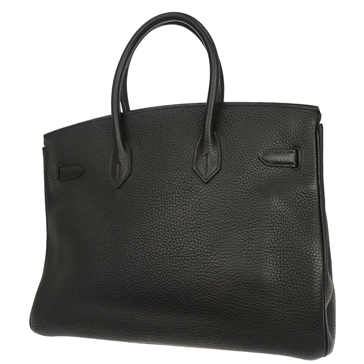 Hermes Birkin Handbag Taurillon Clemence Black Leather Handbag ( )