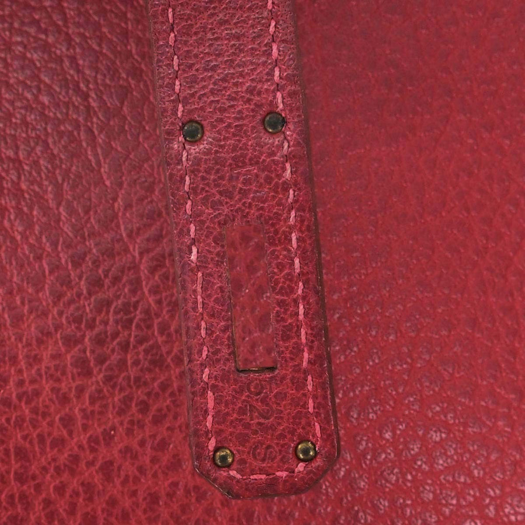 Hermes Kelly Handbag Red Clemence With Gold Hardware Red Leather Handbag ( )