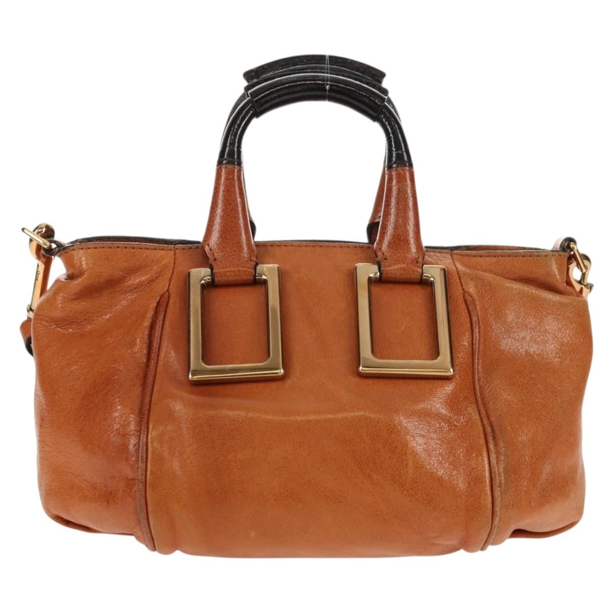 Chloe Ethel Top Handle Bag Leather Brown Leather Handbag (Authentic  )