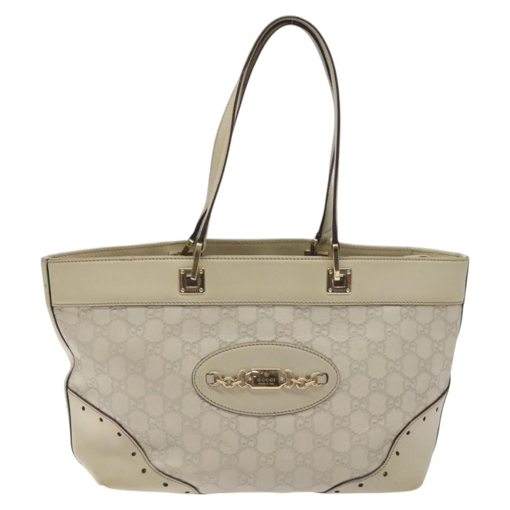 Gucci Gg Canvas Bag Canvas White Canvas Bag (Authentic  )
