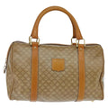 Celine Vintage Duffle Bag Macadam Coated Canvas Beige Canvas Handbag (Authentic  )