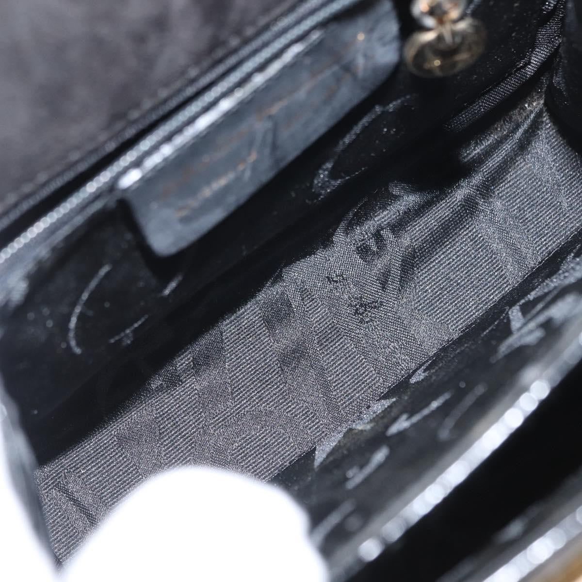 Salvatore Ferragamo Gancini Convertible Top Handle Bag Patent Leather Black Patent_Leather Handbag (Authentic  )