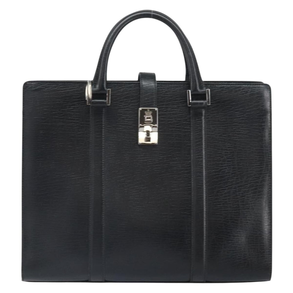Gucci Vintage Handbag Leather Black Leather Handbag (Authentic  )