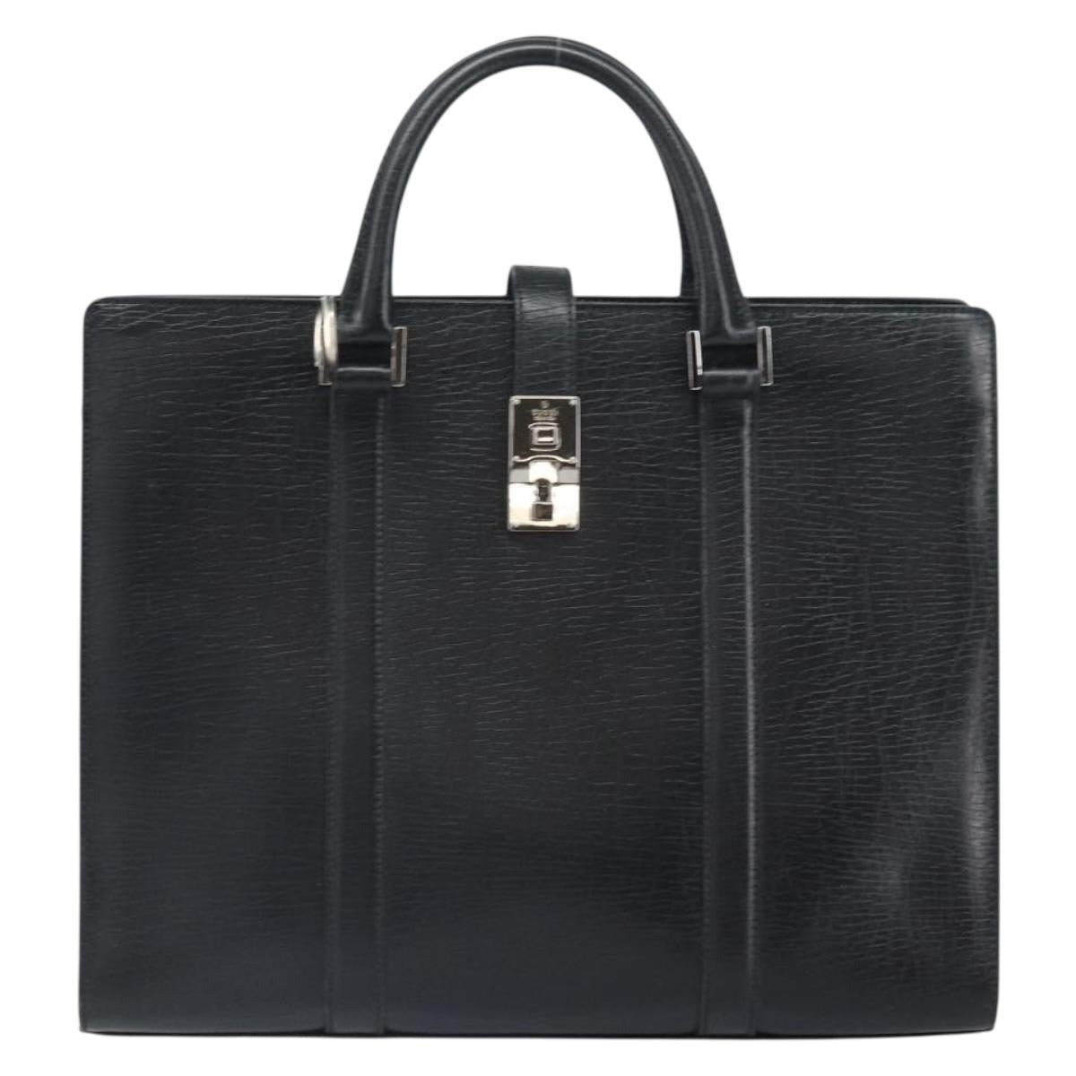 Gucci Vintage Handbag Leather Black Leather Handbag (Authentic  )