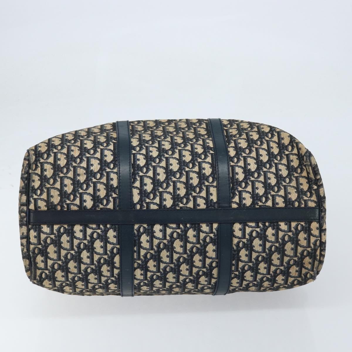 Christian Dior Vintage Trotter Boston Bag Diorissimo Canvas Navy Canvas Handbag ( )